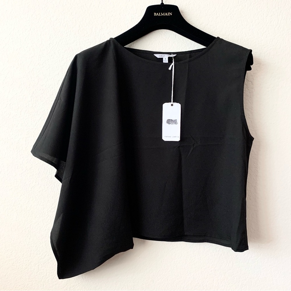 Vintage Wing sleeve black blouse